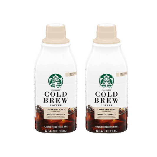 (2 pack) Starbucks Madagascar Vanilla Naturally Flavored, Bottled Cold Brew Coffee Concentrate Drink, 32 oz