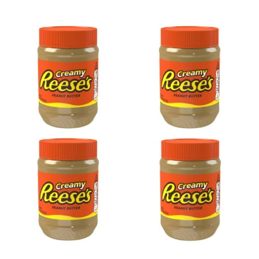 (4 pack) Reese's Creamy Peanut Butter Spread, Jar 18 oz