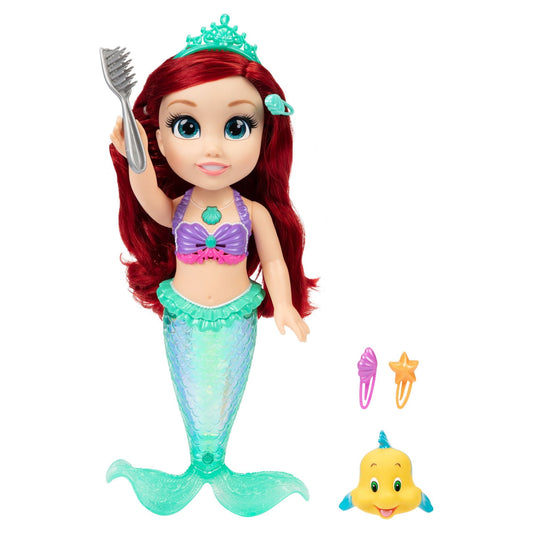 Disney Princess The Little Mermaid 14 inch Tall Singing Bath Time Play Ariel Doll and Flounder