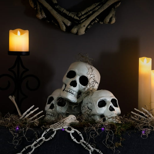 Northlight Bag of Skulls Halloween Decorations - 6" - Set of 3