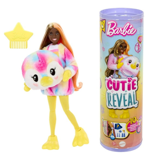 Barbie Cutie Reveal Penguin Doll & Accessories, Color Dream Series with 10 Surprises