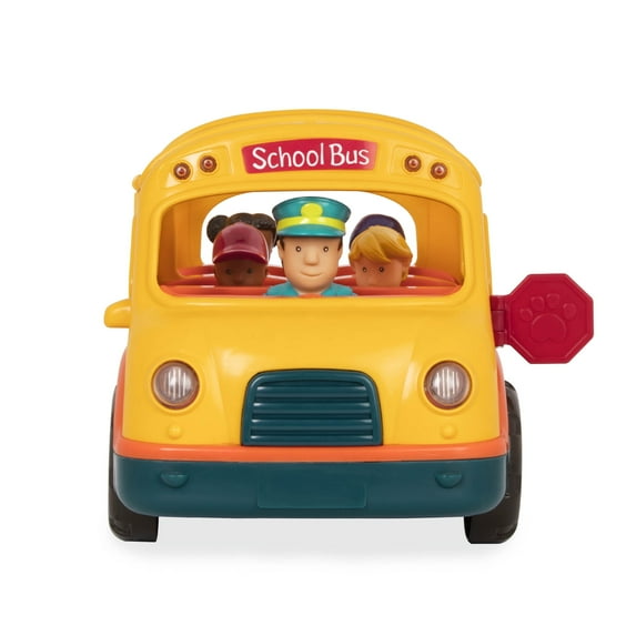 Battat Light & Sound School Bus Play Vehicle with 5 Figurines, Toddler and Preschool Toys