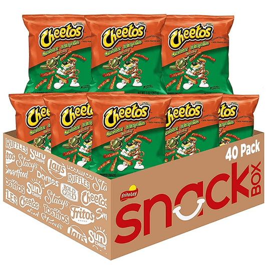 Cheetos Crunchy Cheddar Jalapeno Cheese Flavored Puffed Snacks, 1oz Bags, 40 Count Multipack