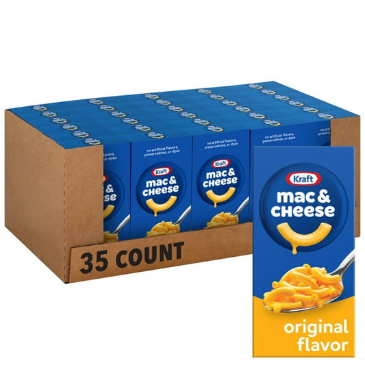 Kraft Original Mac N Cheese Macaroni and Cheese Dinner, 35 ct Pack, 7.25 oz Boxes