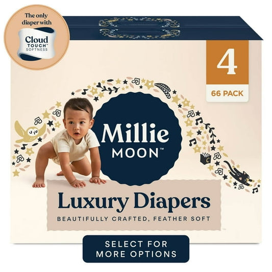 Millie Moon Luxury Diapers, Size 4, 66 Count
