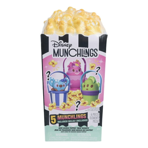 Disney Munchlings Mini Munch Poppin’ Treat Bucket, 1.5 inch Collectible Poppin' Toy, Children Ages 3 and up