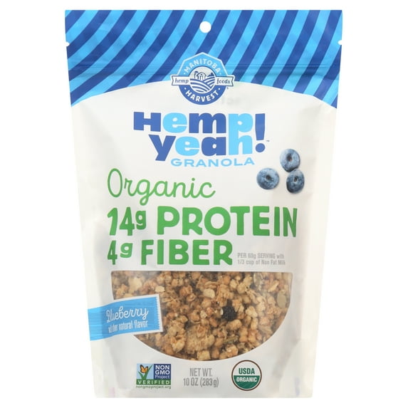 Manitoba Harvest Organic Granola, Hemp Yeah! Blueberry Granola, Organic Vegan Cereal,10 oz