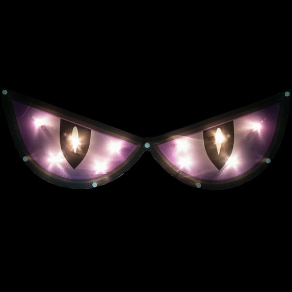 Northlight Lighted Eyes Halloween Window Decoration - 20" - Purple