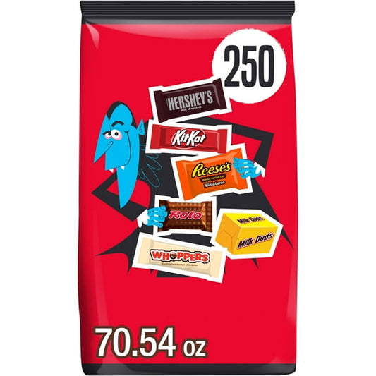 Hershey Assorted Flavored Halloween Candy, Bulk Bag 70.54 oz, 250 Pieces