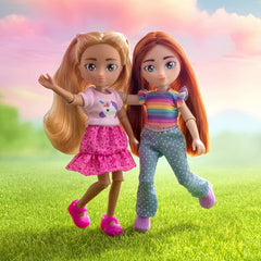Hey Bestie Millie & Hannah Set of 2 (5.5-inch) Bendable Fashion Dolls, Red Hair & Brown Hair, Kids Ages 3 & Up