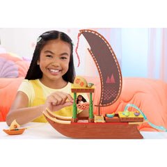 Disney Moana 2 Toys, Moana’s Adventure Canoe Playset with 1 Small Doll, 1 Canoe & 10 Accessories