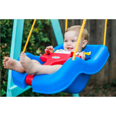 Little Tikes 2-in-1 Snug and Secure Swing, High Back Swing, Blue