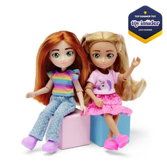 Hey Bestie Millie & Hannah Set of 2 (5.5-inch) Bendable Fashion Dolls, Red Hair & Brown Hair, Kids Ages 3 & Up