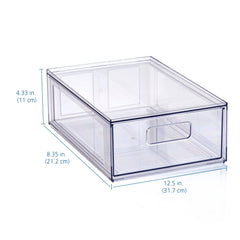 Mainstays Clear Glossy Plastic Pull-Out Closet Drawer Small Size, Adult Size