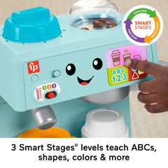Fisher-Price Laugh & Learn Learn & Serve Coffee Café Toddler Electronic Toy, 10 Play Pieces
