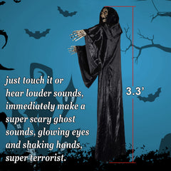 SUNRISEUMBRELLA Hanging Halloween Ghost Decoration, Black(39")