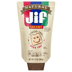 (4 pack) Jif 13 Ounce Natural Squeeze Pouch
