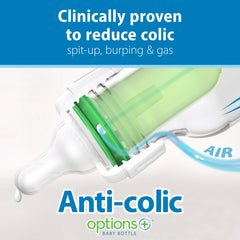 Dr. Brown's Natural Flow Anti-Colic Options+ Narrow Baby Bottle, Purple, 8oz, Slow Flow, 0m+, 3 Pack
