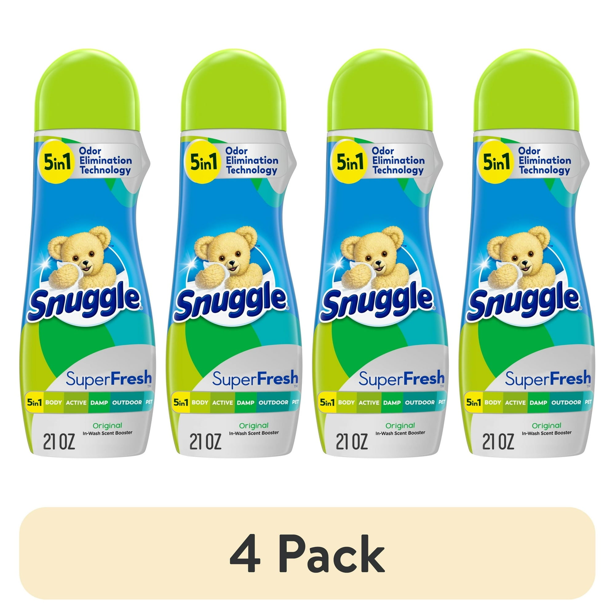 (4 pack) Snuggle SuperFresh In Wash Scent Booster, Original, 21 Ounce