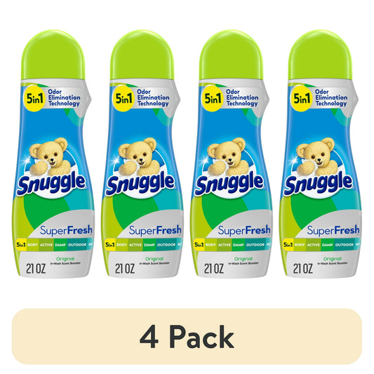 (4 pack) Snuggle SuperFresh In Wash Scent Booster, Original, 21 Ounce