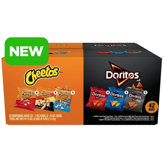 Frito-Lay Doritos & Cheetos Mix Variety Pack Snack Chips Multipack 42 Count