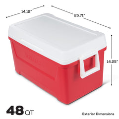 Igloo 48 QT Laguna Ice Chest Cooler, Red