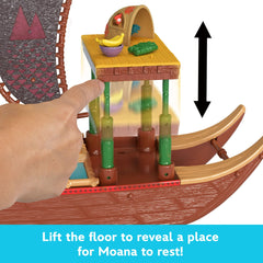 Disney Moana 2 Toys, Moana’s Adventure Canoe Playset with 1 Small Doll, 1 Canoe & 10 Accessories