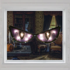 Northlight Lighted Eyes Halloween Window Decoration - 20" - Purple