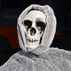 SUNRISEUMBRELLA 3.1' Hanging Reaper Skull Head Prop Ghost Halloween Prop Haunted House Yard Scary Decor