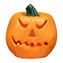 Northlight 9.75" Jack-O-Lantern Animated Double-Sided Halloween Pumpkin - Orange/Green