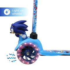 Sonic Ride-N-Glide Buddies 3D Toddler Scooter, 3 Wheel Scooter for Kids Ages 3+, Blue