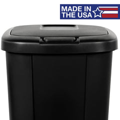 Hefty Kitchen Trash Can, 13.3 Gallon Plastic Touch Top Garbage Bin with Push Button Lid, Black