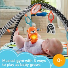 Fisher-Price 3-in-1 Music Glow and Grow Gym Infant Playmat with Lights & Removable Toys