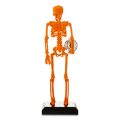 Small Flocked Disco Skeleton Tabletop Decor, Orange, 16", Halloween by Way To Celebrate