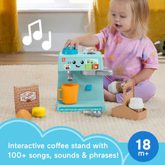 Fisher-Price Laugh & Learn Learn & Serve Coffee Café Toddler Electronic Toy, 10 Play Pieces