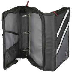 Case It 1.5"' Dual D-Ring Z-shaped Zipper Binder, 3" capacity, Black, Z-176
