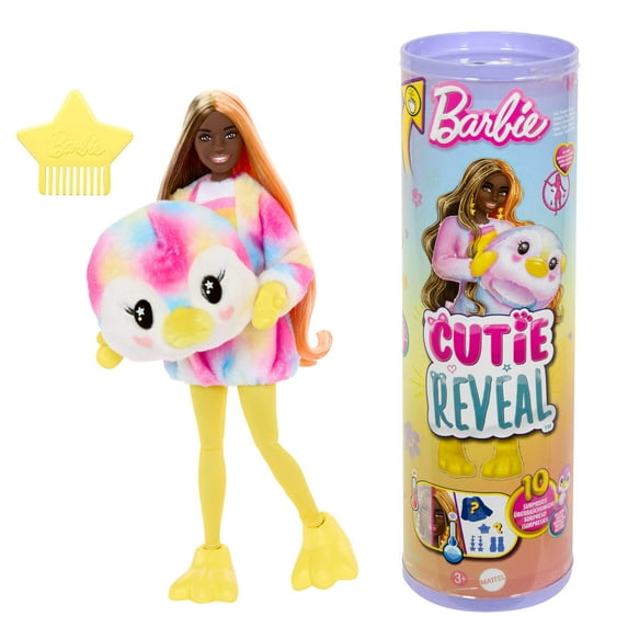 Barbie Cutie Reveal Penguin Doll & Accessories, Color Dream Series with 10 Surprises