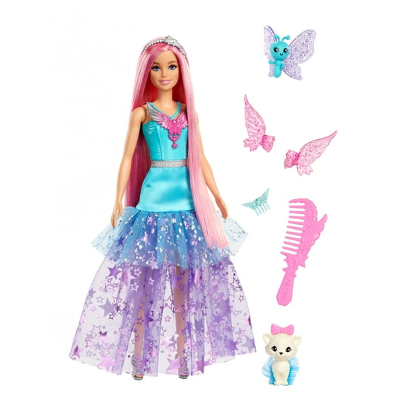 Barbie Doll with 2 Fantasy Pets and Dress, Barbie “Malibu” from Barbie a Touch of Magic
