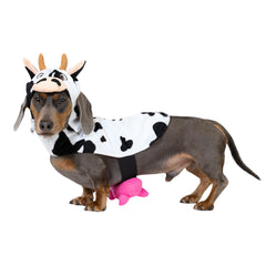 Vibrant Life Halloween Cow Costume for Dogs & Cats, Black and White