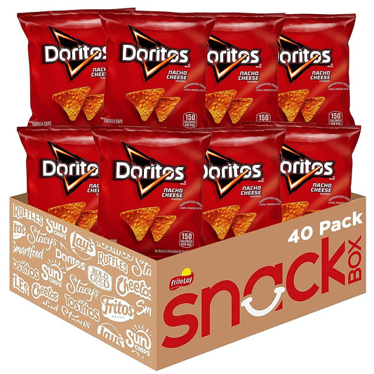 Doritos Nacho Cheese Tortilla Chips 1 oz Bag, 40 Count