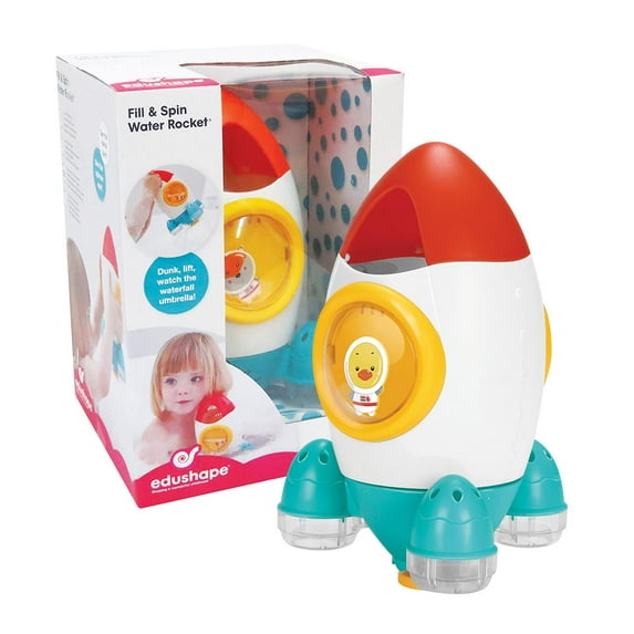 Edushape Fill & Spin Water Rocket Bathtub Toy - Strainers Baby Bath Toys for Toddlers 1-3