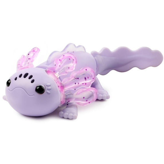 Fingerlings Interactive Baby Axolotl, Auggie (Purple), Swims & Lights Up