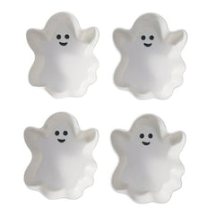 Way to Celebrate Halloween 4pk Ceramic White Figural Ghost Appetizer Bowls