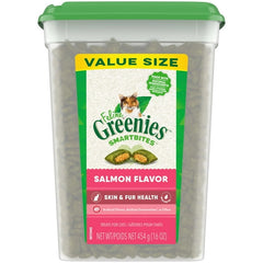 Greenies Salmon Flavor Soft Crunchy Treats For Cats, 16 Oz Tub