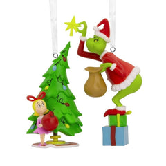 Hallmark Christmas Ornaments (Dr. Seuss's How The Grinch Stole Christmas! Grinch and Cindy-Lou Who), Set of 2