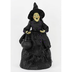Witch with Cauldron Tabletop Decor, Black, 15", Halloween by Way To Celebrate