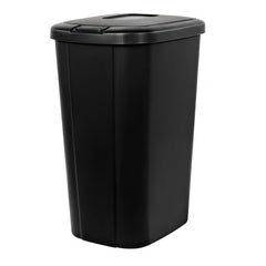 Hefty Kitchen Trash Can, 13.3 Gallon Plastic Touch Top Garbage Bin with Push Button Lid, Black