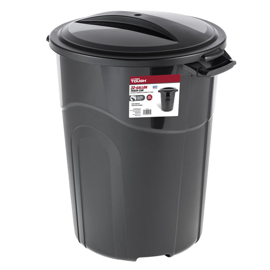 Hyper Tough 32 Gallon Injection Molded Trash Can - Black - TI0070