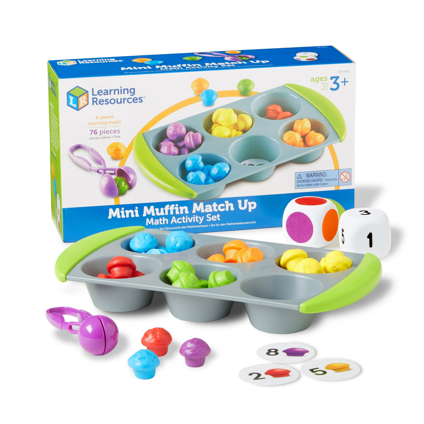 Learning Resources Mini Muffin Match Up Counting Toy Set, Color Sorting, Ages 3