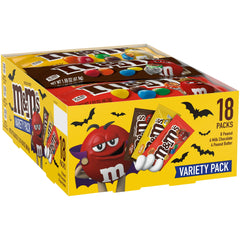 M&M's Full Size Halloween Chocolate Candy Bars, 30.58 oz, 18 Ct Box